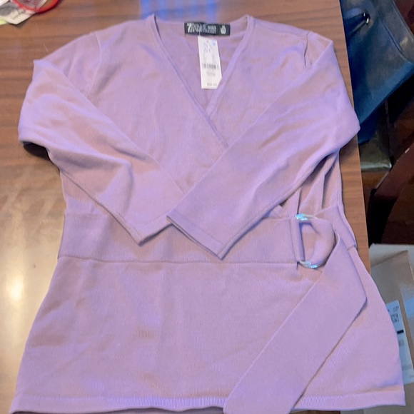 New York & Company Sweaters - New York & Company Seventh Avenue Lavender 3/4 sleeves Petite